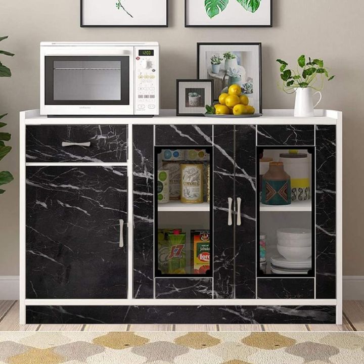 Black%20Marble%20Aluminum%20Foil%20Kitchen%20Stickers%20Oil-Proof%20Waterproof%20Self%20Adhesive%20Wallpaper%20PVC%20Bathroom%20Wall%20Stickers%20-%205%20Meter%20-%20Image%207