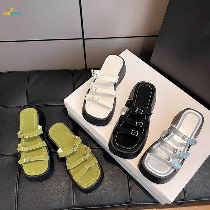 Women's%20Platform%20Sandals,%20Slip%20on%20Flat%20Sandal,%20Slip%20on%20Slippers%20Lightweight%20Open%20Toe%20Slide%20Sandals%20Adjustable%20Buckle%20for%20Pool,%20Traveling,%20Street%20,%2039%20-%20Image%204