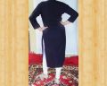 Ladies long side button top with button color legging. 