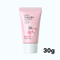 Japan Sakura Sunscreen Cream 30g - SPF 50+  PA+++ Non-white Cast Facial Sun Block Isolation Lotion Cream Skin Protector Brightening Moisturizer Lightening Long lasting Cream