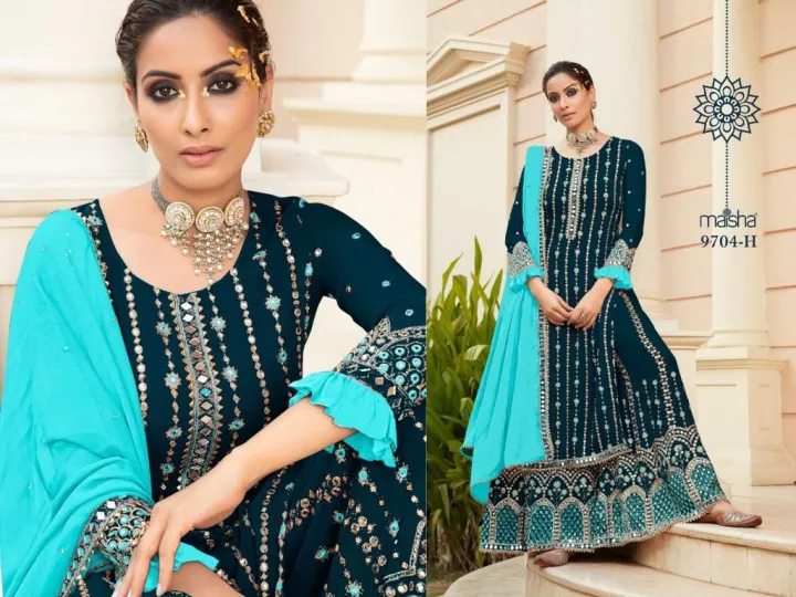 Maisha Semi stitched bridal wear Lehenga Choli