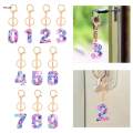 Number Keychain Number Key Jewelry Ornament Key Accessory Number Key Tags Key Chain for Boys Girls Thanksgiving Backpack Bag Valentines. 