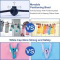 Portable Indoor Drying Rope with 12 Clips and 2 Hooks Durable Windproof and Non-Slip Design Outdoor Travel Clothesline Rope Clothes Hanging Hook 2 Meter (12 Clips Clothesline Rope(1PCS). 