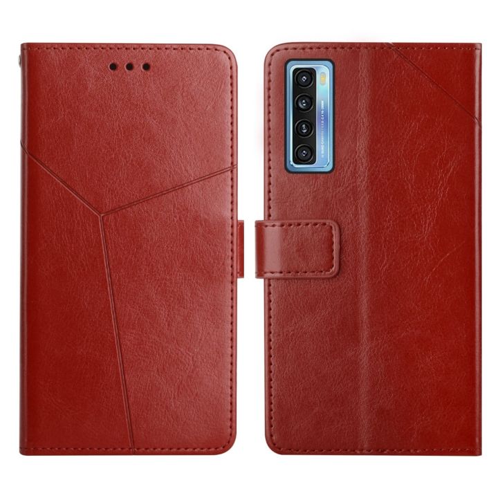 For TCL 20S Y Stitching Horizontal Flip Leather Phone Case