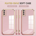 Luxury 6D Plating Case for Vivo Y20 2021 Soft Silicone Square Frame Back Cover Shiny Bling Phone Cases. 