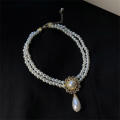 Banquet Pearls pendant necklace Intricate Classic Exquisite Choker chain Vintage palace necklace for Special occasions Formal events Bridal wear Evening wear Gift for a loved one Wedding Women. 