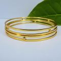 Gold plated Two line Charm Bangle Stylish Rich Look Guaranteed Without Stone For Women gift items for girls. 