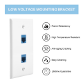 Ethernet Wall Plate with Low Voltage Mounting Bracket,Single Gang 2 Port Cat6 Keystone Ethernet Cable Wall Outlet. 