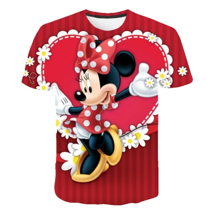 Girl's%20Clothing%20Summer%202023%20Mickey%20Minnie%20Mouse%20Disney%20Short%20Sleeve%20T-shirts%20for%20Girls%20Funny%20Fashion%20Streetwear%20Shirt%20-%20Image%203