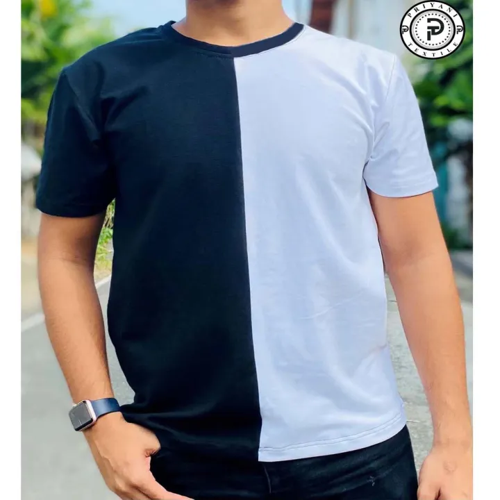 Black And White Men's Short Sleeve T Shirt New Style 100% Comfortable, Durable & Soft Material.