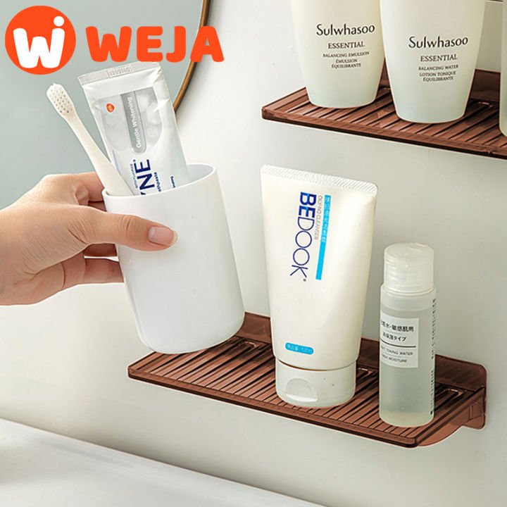 Non-punching layered storage rack for wall-hung mirror cabinets Kitchen bathroom drain finishing rack