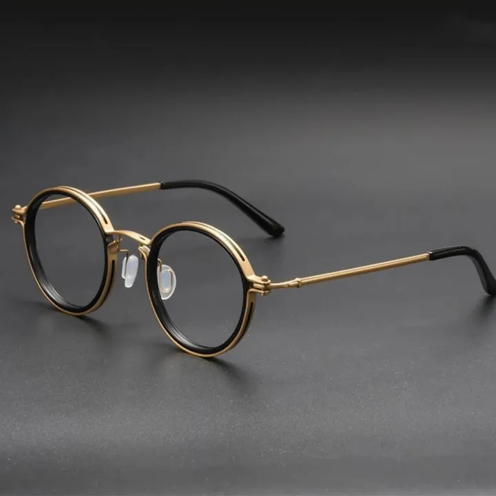 Vintage Anti Blue Light Glasses Men Luxury Round Frame Clear Lens Blue vintage-anti-blue-light-glasses-men-luxury-round-frame-clear-lens-blue