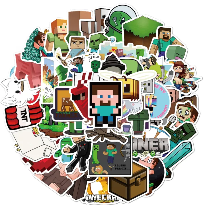 50PCS%20Cartoon%20Game%20Minecraft%20Stickers%20DIY%20for%20Mobile%20Phone%20Cups%20Laptop%20Luggage%20Waterproof%20Decorative%20Stationery%20Sticker%20Kid%20Toys%20-%20Image%202