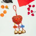 New Year Pendant Colorful Embroidered Wind Chimes for Festive Car Decoration Vibrant Metal Bell Hanging Decor Chinese-style Wind Chime Sachet. 