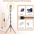 10 Inches Big LED Ring Light for Camera, Phone tiktok YouTube Video Shooting and Makeup, 10" inch Ring Light with 7 Feet Long Foldable and Lightweight Tripod Stand. 