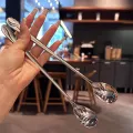 Stainless Steel Round Spoon Net Red Golden Dinner Long Handle Stirring Dessert Spoons For Kitchen Accessories Gadgets Dounp. 