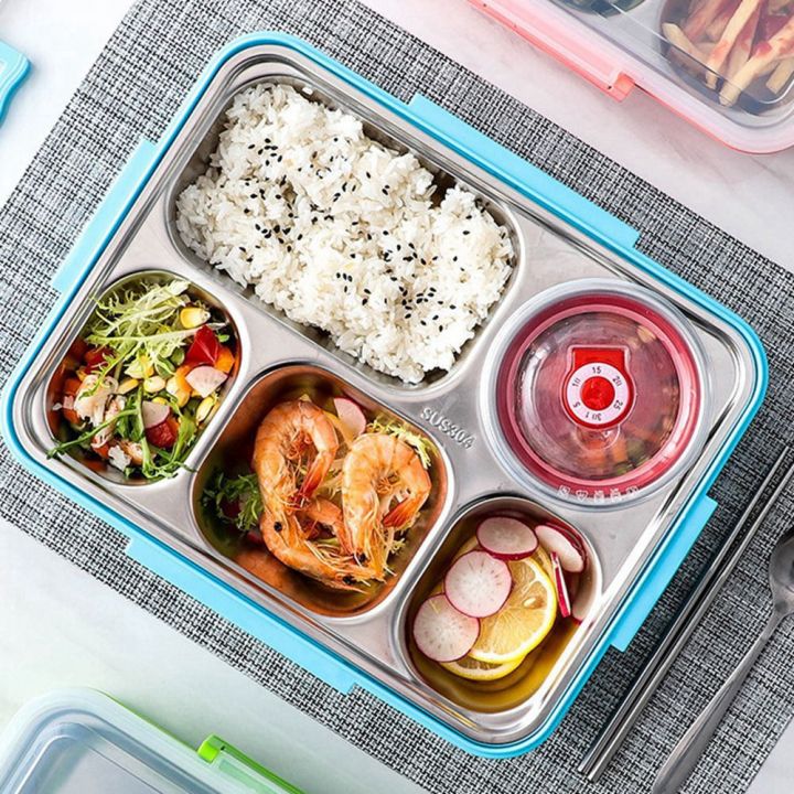 5%20Compartments%20Lunch%20Box%20Stainless%20Steel%20Leak-Proof%20Large%20Bento%20Boxes%20Soup%20Container%20School%20Dinnerware(Pink)%20-%20Image%203