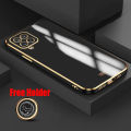 Biruiqu for Samsung Galaxy A12 M12 Back Cover Luxury 6D Plating Frame Shiny Bling Phone Pounch Soft Silicone Square Phone Case. 