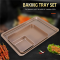 Baking Tray Set, Nonstick Cookie Pan Set Professional Baking Sheet, Bakeware Rectangular Cake Pan for Oven 3-Pieces. 