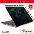 World map Laptop Skin Protector Sticker(For 14 inch Laptops). 