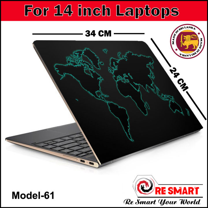 World map Laptop Skin Protector Sticker(For 14 inch Laptops)