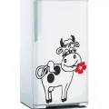 【IKE】Little cow with flowers Decals Refrigerator Sticker Fridge Decor Vinyl zer Stickers Waterproof Vinyl Removable LC1808. 