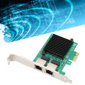 1000M PCI Express Ethernet Adapter, Dual RJ45 Port Remote Wake Up 1000M Gigabit Ethernet Network Card for PC. 