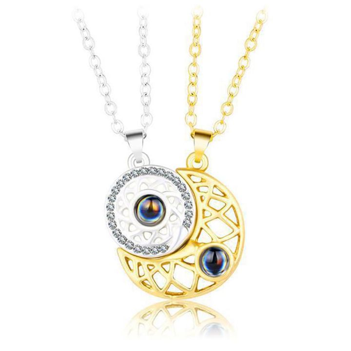 2PCS%20/%20Set%20Couple%20Gift%20Jewelry%20Sun%20Moon%20Neckwear%20Magnet%20Couple%20Necklace%20-%20Image%209