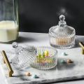 Transparent Qianli Glass Candy Jar With Lid Round Crystal High Quality Glass Candy Jar For Home & Hotel Use. 