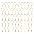 【BestGO】footful 50 Pies 0.79 inch /20mm Metal Split Key Ring with Chain KC Gold Key Ring Keychain Ring Parts Open Jump Ring and Connector. 