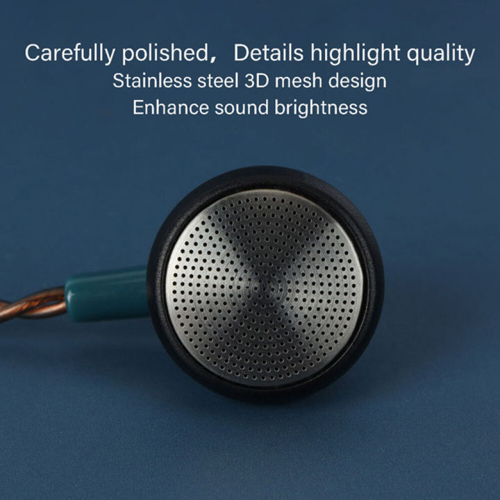 JCALLY EP02 3.5mm Wired Headphones with Microphone Smart Phone Dynamic Earbuds Flat Head Music Earphone Headset