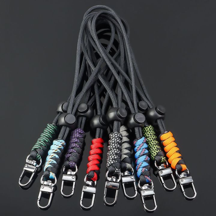 【SkinHorizon】Paracord Keychain Lanyard Rotatable Buckle High Strength Parachute Cord Outdoor Backpack Key Ring Neck Hanging Rope