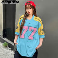 Womens T-shirt Short Sleeve Number 77 Retro Sports Jersey Plus Size Crew Neck Top 3D Printed Street Popular Clothes. 