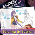 Children's Holiday Gifts Rumi Zoey Mira Kpop Demon Hunters Coloring Book Multi Scene Watercolor Tracing Painting Book Cute Cartoon Diy Coloring Book. 