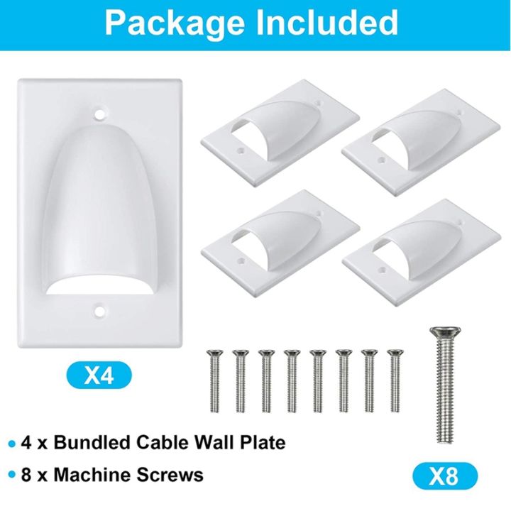 4%20Pieces%20Single%20Gang%20Bundled%20Cable%20Wall%20Plate%20for%20Cabling%20Cable%20Dust-Proof%20Plate%20Internal%20Management%20Convex%20Audio%20-%20Image%205