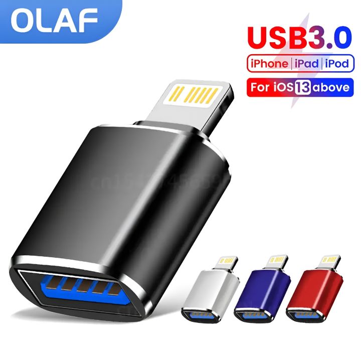 USB 3.0 OTG Lighting Male to USB 3.0 Adapter for iOS 13 above iPhone 13 12 11 Pro XS Max XR X