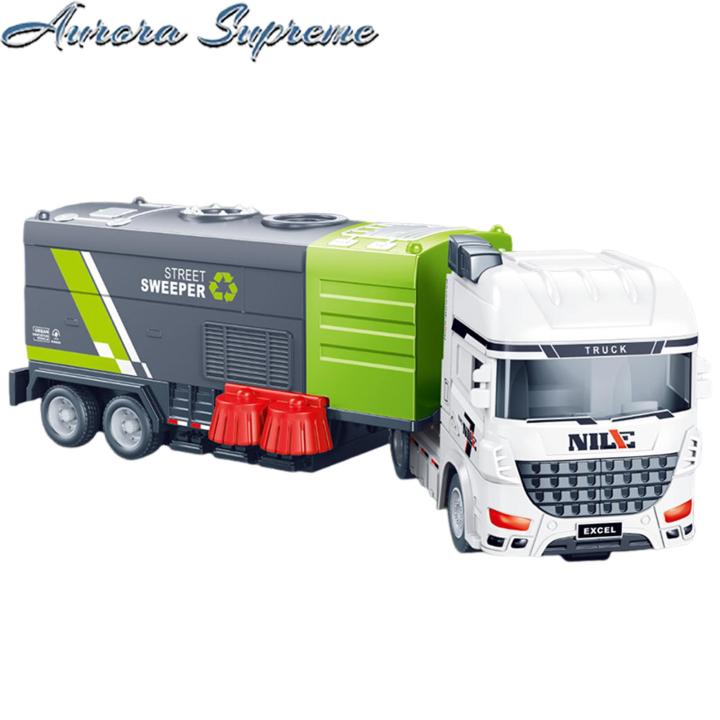 Sanitation Truck Toy Mini Inertia Garbage Truck Toy Realistic Recycling Vehicle Model for Kids No Battery Required Perfect Christmas Birthday Gift Urban Sanitation Truck