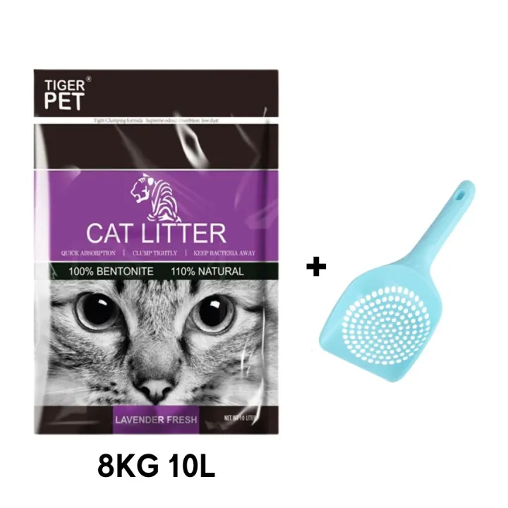Tiger Pet Bentonite Cat Litter 10L 8KG (Lavender) with Scoop