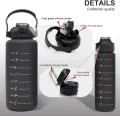 3 Pack Water Bottles Set with 2L Large Bottle 900ML Portable Bottle and 300ML Mini Bottle Motivational Drinks Bottle with Time Marker Leak-Proof Gradient Water Jug. 