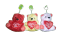 soft mini teddy bear (3 PCS) with hearts for lovely gift, for car hanging soft toy ornament, car decoration teddy bear with high quality material. 