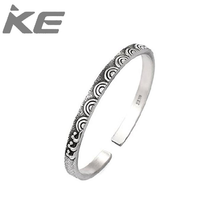 925 Sterling Silver Vintage Handmade Couples Bracelets New Fashion Simple Thai Silver Birthday Jewelry Gifts for Women