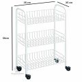 3-Tier Rolling Utility Cart (Small) – Mobile Storage Rack for Kitchen, Bathroom, or Bedroom Organization. 