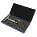 Depth micrometer set high precision round head measuring tool depth gauge with 5 connecting rods for process industrial. 