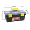 14-inch Tool Box Plastic Tool Box with Tray and Organizers Includes Removable Three Small Parts Boxes. 