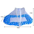 Foldable Baby Mosquito Net for Infants/ Baby's Safe Sleep (96 x 48 x 40cms) for Babies & Toddlers/ New Born Baby Sleeping Bedding with Mosquito Net/ Easy Foldable Set Insect Protection Net/ Mattress Pink/ Blue Printed Baby Net Bed. 