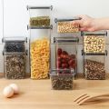 【Hot】 1Pcs Food Storage Box Plastic Clear Container Set With Pour Lids Kitchen Grids Dry Goods Storage Bottles Jars Dried Grains Tank. 
