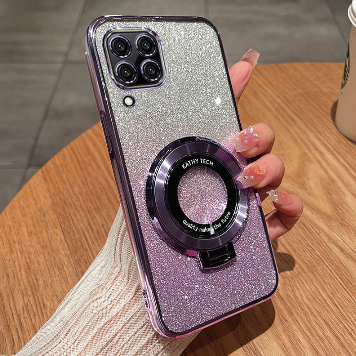 For%20Samsung%20Galaxy%20A12%20A22%20F42%205G%20M12%20M22%20M32%204G%20M33%20M53%20M54%20M55%20Back%20Cover%20with%20Ring%20Stand%20Holder%20Luxury%20Shiny%20Plating%20Gradient%20Glitter%20%20Phone%20Case%20Camera%20Protector%20Clear%20Soft%20Silicone%20Cases%20Pouch%20for%20Women%20Girls%20-%20Image%202