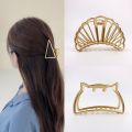 Korean Hair Clip Catch Hairclips Gold Metal Hair Claw Accessories Ins New Girls. 