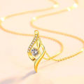 COD rantai leher perempuan emas 916 original malaysia gold necklace women's opal brilliant round zircon pendant jewelry for girlfriends' gifts  Necklace. 