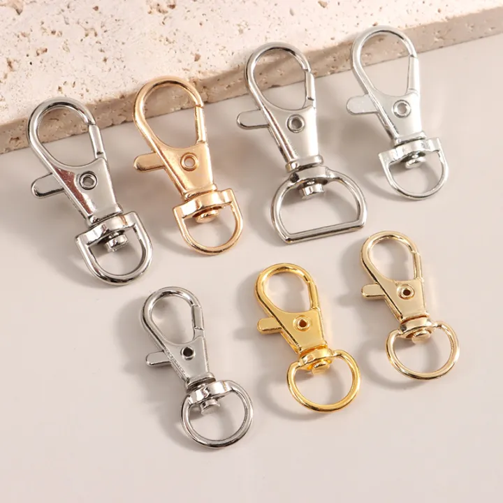 10Pcs Swivel Lobster Hook Clasp Keyring Snap Clasp Bag Jewelry Trigger Buckle MKL